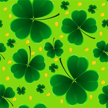 simsearch:400-05885156,k - Saint Patricks day background. Clover vector background. Stock Photo - Budget Royalty-Free & Subscription, Code: 400-08498592