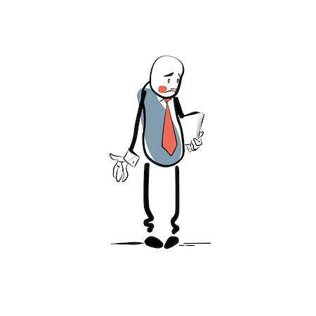 pustovit (artist) - Sad businessman business concept failure. Character comic sketch style hand drawing frustrated people Fotografie stock - Microstock e Abbonamento, Codice: 400-08498612