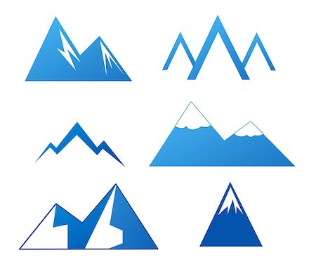 Collection of Mountains on white backgroun Stock Photo - Budget Royalty-Free & Subscription, Code: 400-08498620
