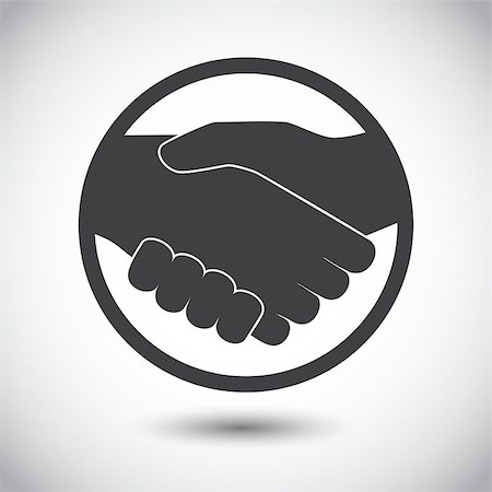 Handshake icon vector illustration in black and white colors. Also available as a Vector in Adobe illustrator EPS 10 format. Stock Photo - Budget Royalty-Free & Subscription, Code: 400-08498687
