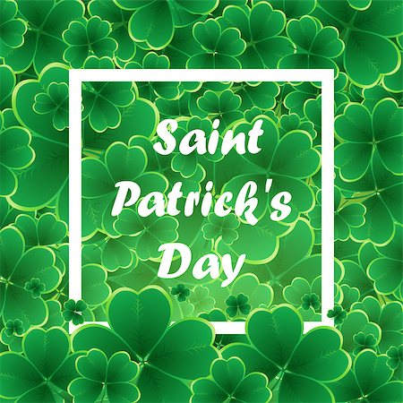 simsearch:400-05885156,k - Saint Patricks day background. Clover vector background. Stock Photo - Budget Royalty-Free & Subscription, Code: 400-08498692