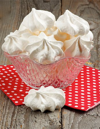 simsearch:400-07420117,k - Dessert Vase Full of White Meringue Cookies on Red Polka Dot Napkin closeup on Rustic Wooden background Stock Photo - Budget Royalty-Free & Subscription, Code: 400-08498837