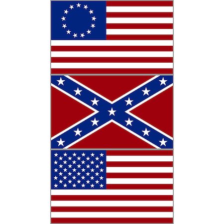 Flags of the Confederacy, and the United States during the American Civil War. The illustration on a white background. Stock Photo - Budget Royalty-Free & Subscription, Code: 400-08498996