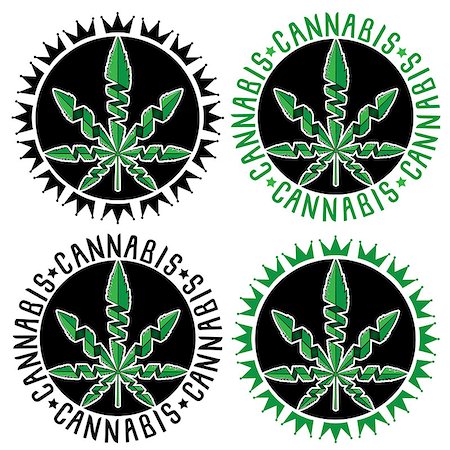 simsearch:400-08974373,k - Cannabis marijuana design stamps vector illustration Stock Photo - Budget Royalty-Free & Subscription, Code: 400-08499068