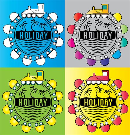 simsearch:400-07680071,k - summer holiday design stamps with cartoon train illustration Photographie de stock - Aubaine LD & Abonnement, Code: 400-08499086
