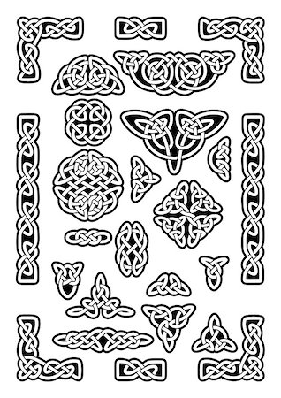 Collection of various celtic knots, celtic frame, vector illustration Stock Photo - Budget Royalty-Free & Subscription, Code: 400-08499254