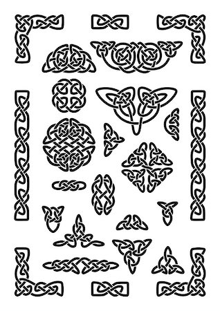 Collection of various celtic knots, celtic frame, vector illustration Stock Photo - Budget Royalty-Free & Subscription, Code: 400-08499255