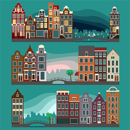 Urban landscapes with old european houses, city streets Stockbilder - Microstock & Abonnement, Bildnummer: 400-08499263