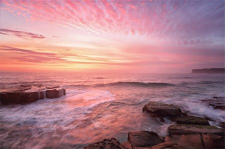 simsearch:400-07667033,k - A very special summer sunrise with views from the rocks at North Avoca beach Stock Photo - Budget Royalty-Free & Subscription, Code: 400-08499287
