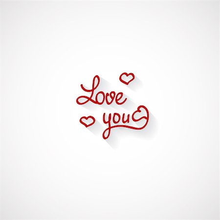 simsearch:400-08818102,k - Love you lettering Valentine vector romantic design Stock Photo - Budget Royalty-Free & Subscription, Code: 400-08499291