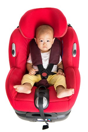 seat belt baby in the car - Asian baby boy sitting in car seat, isolated on white background. Stock Photo - Budget Royalty-Free & Subscription, Code: 400-08499349