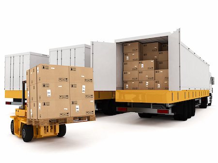 simsearch:400-09225864,k - Loading stack of packed boxes on truck Stock Photo - Budget Royalty-Free & Subscription, Code: 400-08499369