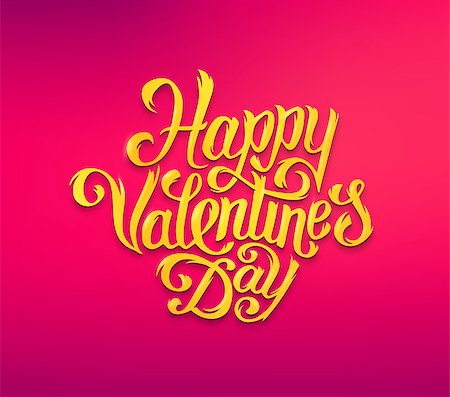 simsearch:400-08818102,k - Happy Valentines Day text typography greetings for print and web banner. Hand drawn inscription for 14 february greeting cards. Vector illustration. Golden text for Valentines Day. Stock Photo - Budget Royalty-Free & Subscription, Code: 400-08499508