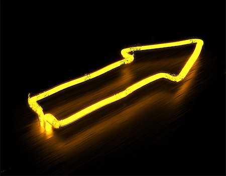 3d render arrow neon sign isolated on black background Stock Photo - Budget Royalty-Free & Subscription, Code: 400-08499546