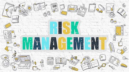 simsearch:400-04880391,k - Multicolor Concept - Risk Management - on White Brick Wall with Doodle Icons Around. Modern Illustration with Doodle Design Style. Photographie de stock - Aubaine LD & Abonnement, Code: 400-08499736