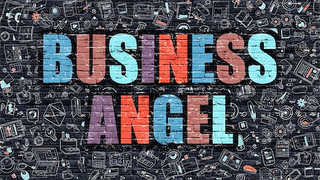 simsearch:400-07832378,k - Business Angel. Multicolor Inscription on Dark Brick Wall with Doodle Icons. Business Angel Concept in Modern Style. Doodle Design Icons. Business Angel on Dark Brickwall Background. Photographie de stock - Aubaine LD & Abonnement, Code: 400-08499759