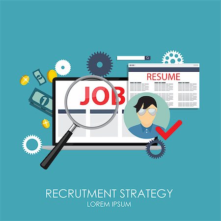 resume - Recrutment Strategy Business Concept. External and International relations directors. Vector Illustration EPS10 Stock Photo - Budget Royalty-Free & Subscription, Code: 400-08499912