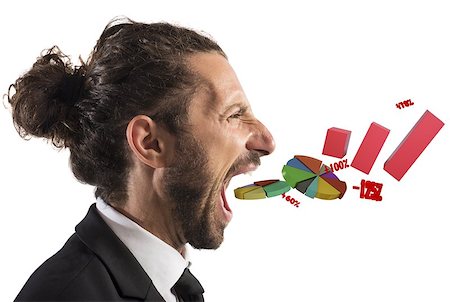 simsearch:400-09030070,k - Businessman screaming out of the mouth graphics Stock Photo - Budget Royalty-Free & Subscription, Code: 400-08491648