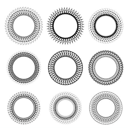 simsearch:400-08977036,k - Set of Decorative Circle Frames Isolated on White Backgrond Foto de stock - Royalty-Free Super Valor e Assinatura, Número: 400-08491841