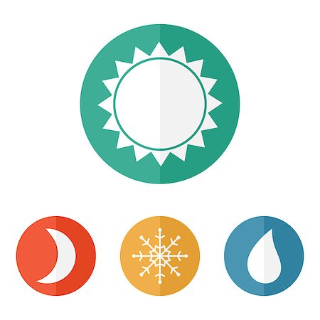 simsearch:400-07406394,k - Weather icons set in flat style. Climate icons Stockbilder - Microstock & Abonnement, Bildnummer: 400-08491959