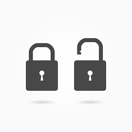 Lock icons: open and closed vector sign Stock Photo - Budget Royalty-Free & Subscription, Code: 400-08491960