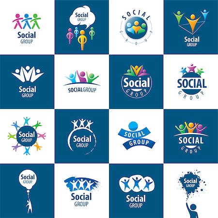 set of abstract vector logos people to social groups Stock Photo - Budget Royalty-Free & Subscription, Code: 400-08491982