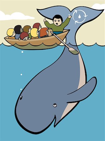 EPS8 editable vector cartoon illustration of a teacher in a boat using a whale to teach a field class of children Stock Photo - Budget Royalty-Free & Subscription, Code: 400-08492005