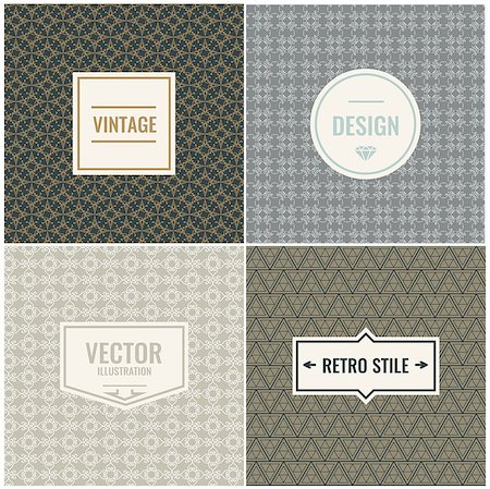 simsearch:400-08807402,k - Set of Vintage backgrounds for Luxury banners, logo or promotional products. Template Vector Illustration. Foto de stock - Royalty-Free Super Valor e Assinatura, Número: 400-08492098
