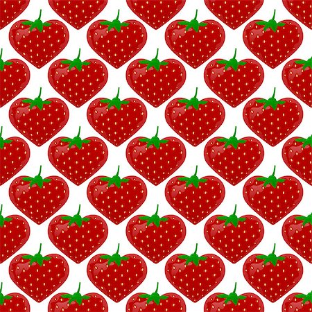 simsearch:400-09108602,k - Seamless pattern with strawberry. Endless print texture. Food. Fruit. Berry. Simple. Cartoon hand drawing illustration - vector Stock Photo - Budget Royalty-Free & Subscription, Code: 400-08492157