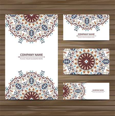 Business colorful card template. Vector illustration in native style Stock Photo - Budget Royalty-Free & Subscription, Code: 400-08492315