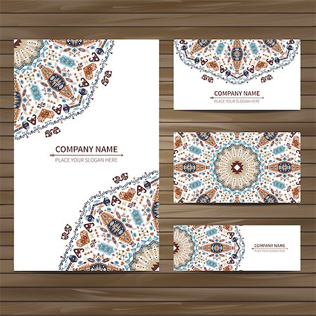 Business colorful card template. Vector illustration in native style Stock Photo - Budget Royalty-Free & Subscription, Code: 400-08492316