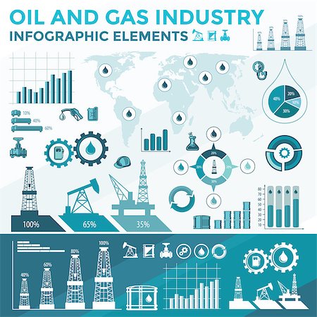 Oil and Gas infographic icons and elements. Stock Photo - Budget Royalty-Free & Subscription, Code: 400-08492647
