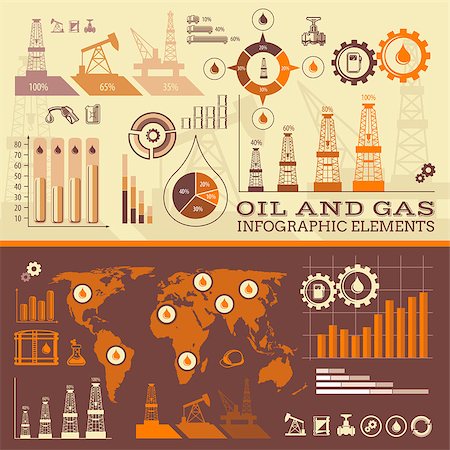 Oil and Gas infographic icons and elements. Stock Photo - Budget Royalty-Free & Subscription, Code: 400-08492648
