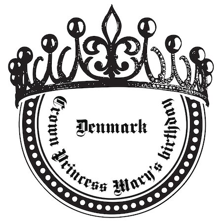 Crown Princess Mary is birthday celebration Denmark. Vector imprint of the stamp. Photographie de stock - Aubaine LD & Abonnement, Code: 400-08492658