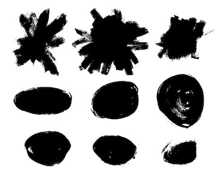simsearch:400-08492974,k - Set of grunge vector textured black ink brush strokes Foto de stock - Super Valor sin royalties y Suscripción, Código: 400-08492677