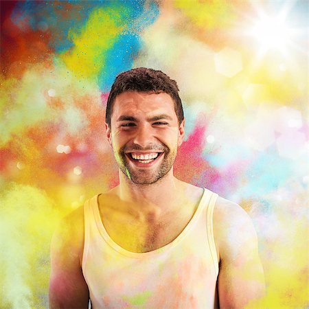 powdered paint pigment - Boy with smiling expression on colored background Stock Photo - Budget Royalty-Free & Subscription, Code: 400-08492731