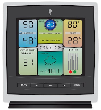 simsearch:400-04789714,k - The display of modern gadget Weather station to monitor weather. Stock Photo - Budget Royalty-Free & Subscription, Code: 400-08492759