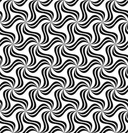 Repeating black and white soft curve pattern design Stock Photo - Budget Royalty-Free & Subscription, Code: 400-08492817