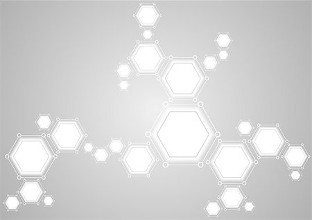 Molecular structure abstract tech light background. Vector medical design Stock Photo - Budget Royalty-Free & Subscription, Code: 400-08492914