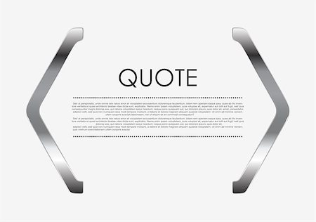 Quote blank metal abstract design. Vector background Stock Photo - Budget Royalty-Free & Subscription, Code: 400-08492935