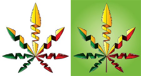 cannabis marijuana ganja leaf symbol vector illustration Stock Photo - Budget Royalty-Free & Subscription, Code: 400-08493195