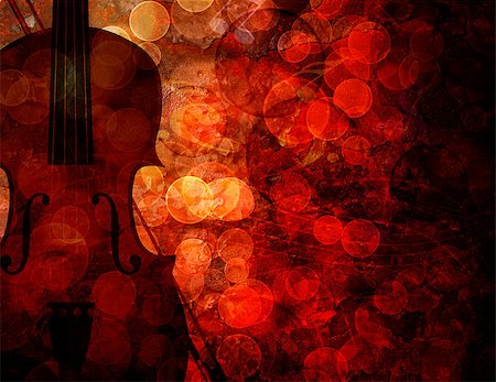 simsearch:400-05676575,k - Violin with Bokeh Musical Notes and Red Grunge Texture Background Illustration Photographie de stock - Aubaine LD & Abonnement, Code: 400-08493191