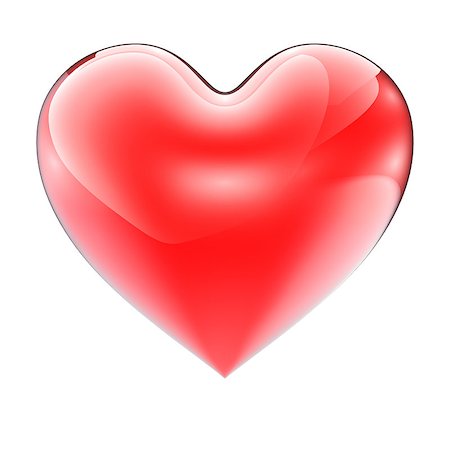 Big Red Heart Isolated On White Background Foto de stock - Super Valor sin royalties y Suscripción, Código: 400-08493213