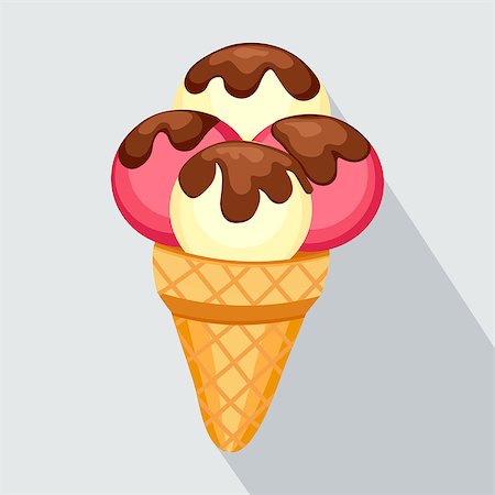 Ice Cream vector illustration eps 10. Background of strawberry and vanilla Ice Cream dessert Stock Photo - Budget Royalty-Free & Subscription, Code: 400-08493223