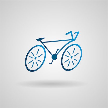Vector logo design template. Silhouette of bicycle. Vector icon on white background. Cycling and Biking Web Icons. Foto de stock - Super Valor sin royalties y Suscripción, Código: 400-08493355
