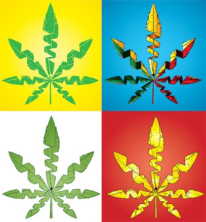 textured marijuana cannabis leaf symbol vector illustration Stock Photo - Budget Royalty-Free & Subscription, Code: 400-08493359
