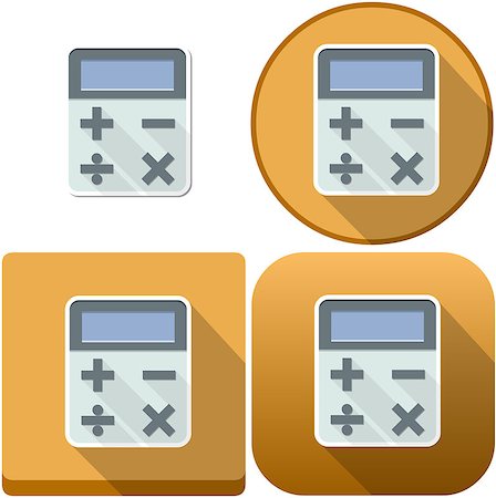 Vector illustration pack of a calculator and calculator icons for android and ios. Stock Photo - Budget Royalty-Free & Subscription, Code: 400-08493465