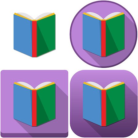 simsearch:400-07471021,k - Vector illustration pack of a colorful book and book icons for android and ios. Stock Photo - Budget Royalty-Free & Subscription, Code: 400-08493467