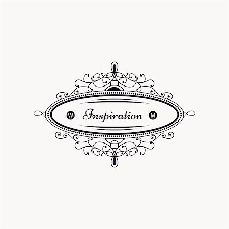simsearch:400-08263647,k - Monogram luxury logo template with elegant ornament elements. Luxury elegant design for cafe, restaurant, boutique, hotel, shop, jewelry. Stock Photo - Budget Royalty-Free & Subscription, Code: 400-08493532