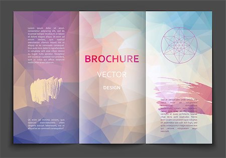 simsearch:400-08613337,k - Vector brochure design template with polygonal geometric background Stock Photo - Budget Royalty-Free & Subscription, Code: 400-08493562